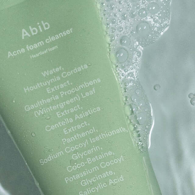 Een reiniging voor het gezicht van abib voor de acne gevoelige huid met heartleaf foam cleanser groene thee centella asiatica extract